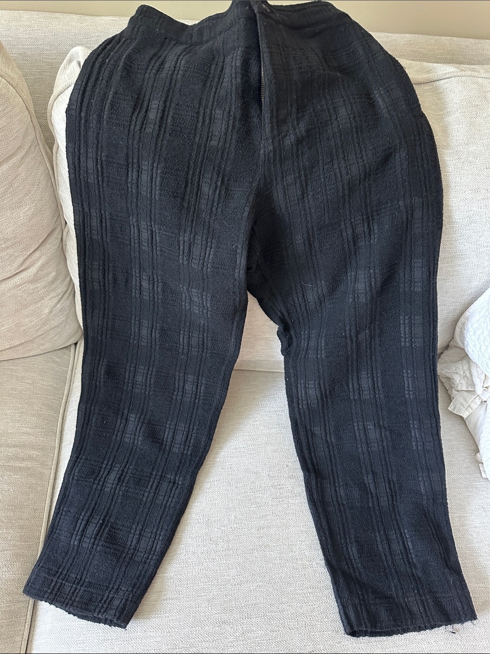 Billy Reid Black Textured Casual Trousers